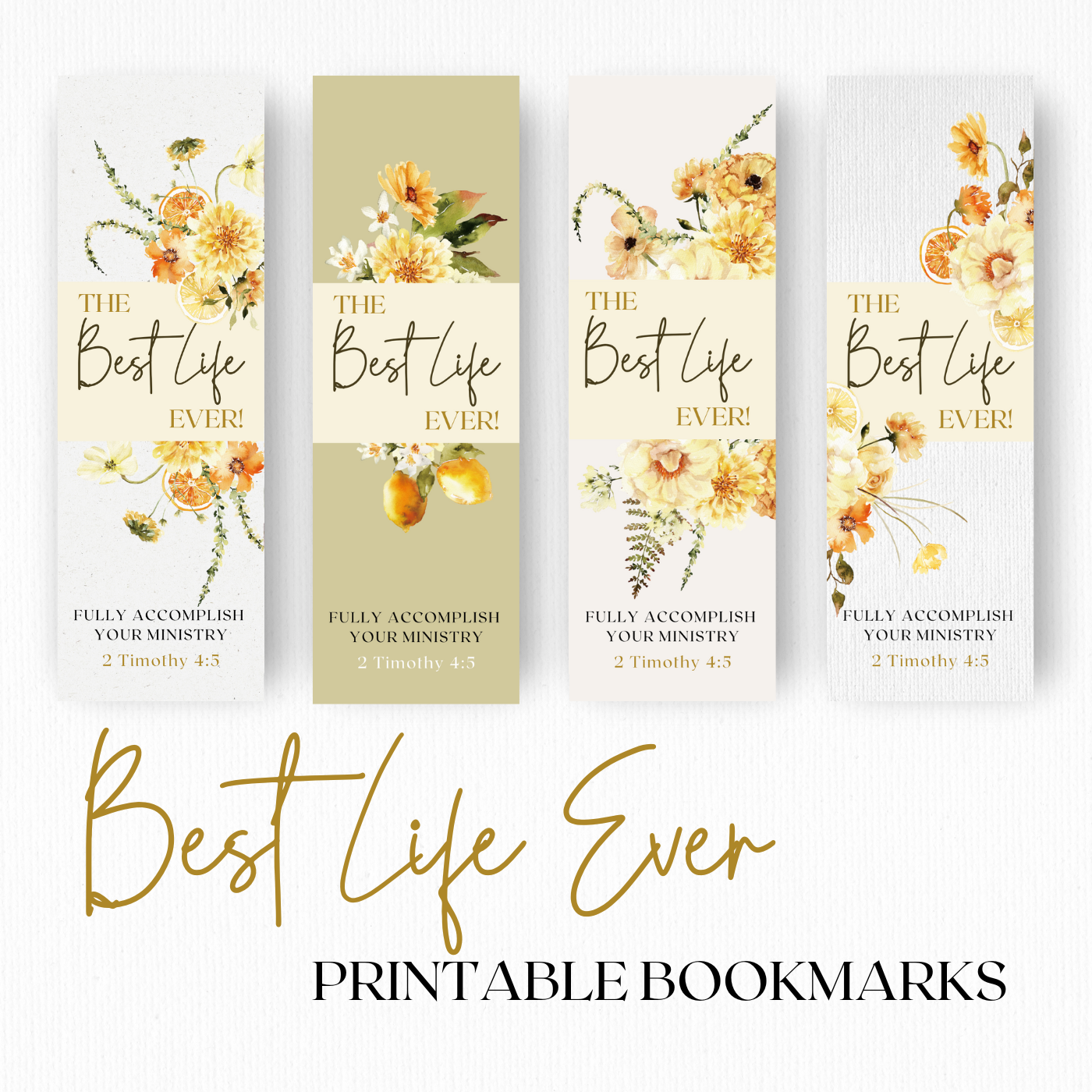 Best Life Ever bookmark | JW Gifts | JW Baptism Gift | JW Bookmark |  Pioneer Gifts | Lemon Boho Flowers