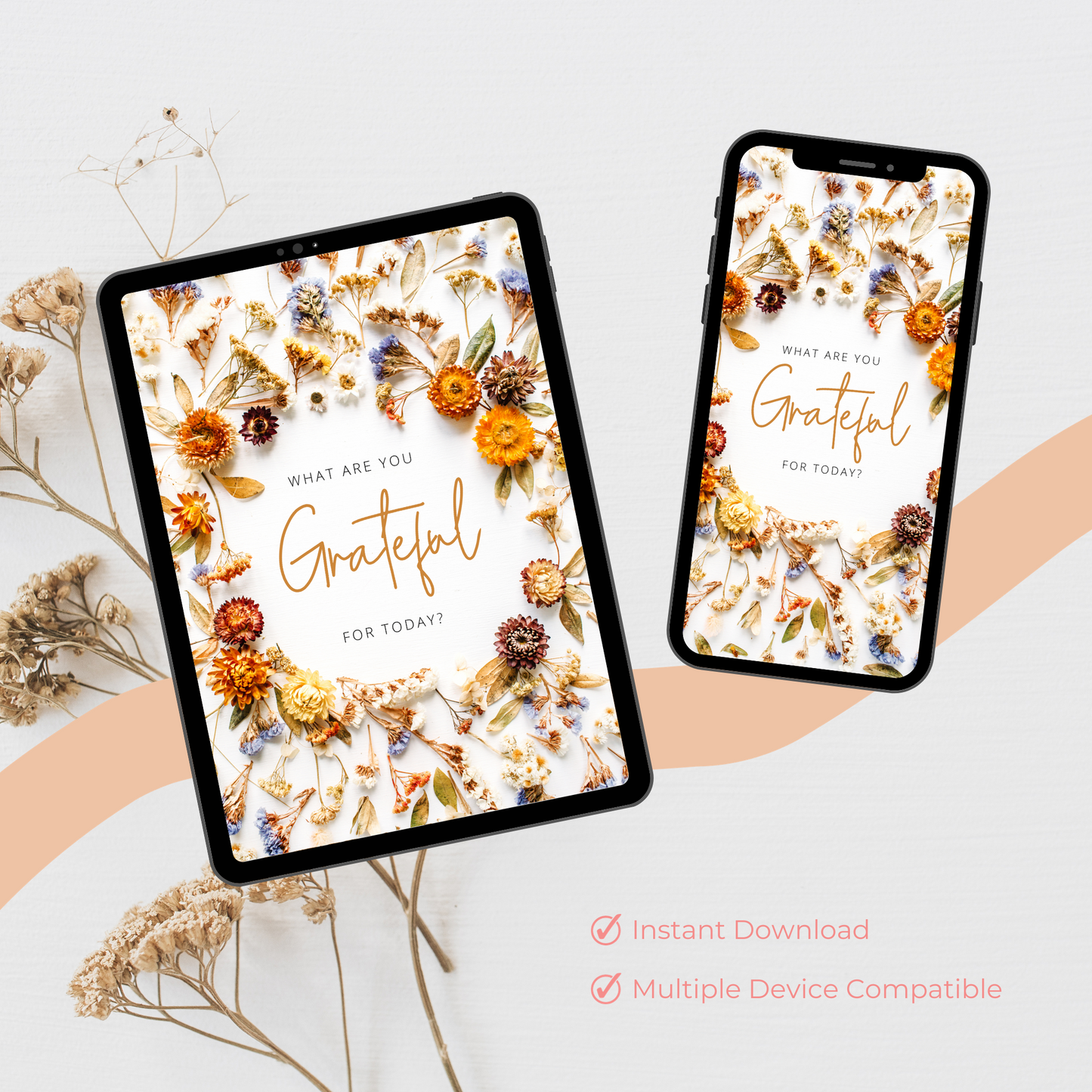 Freebie Gratitude Quote Wallpaper | JW Gift | Paper Flowers