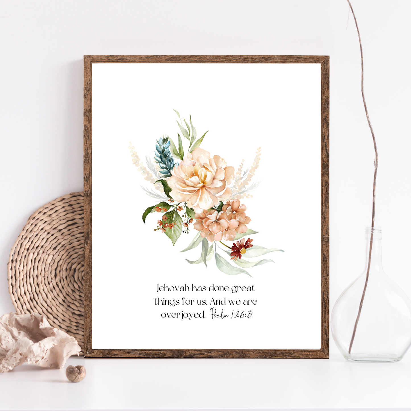 Custom Bible Verse Wall Art | Botanical Wall Art | Set of 3 Prints