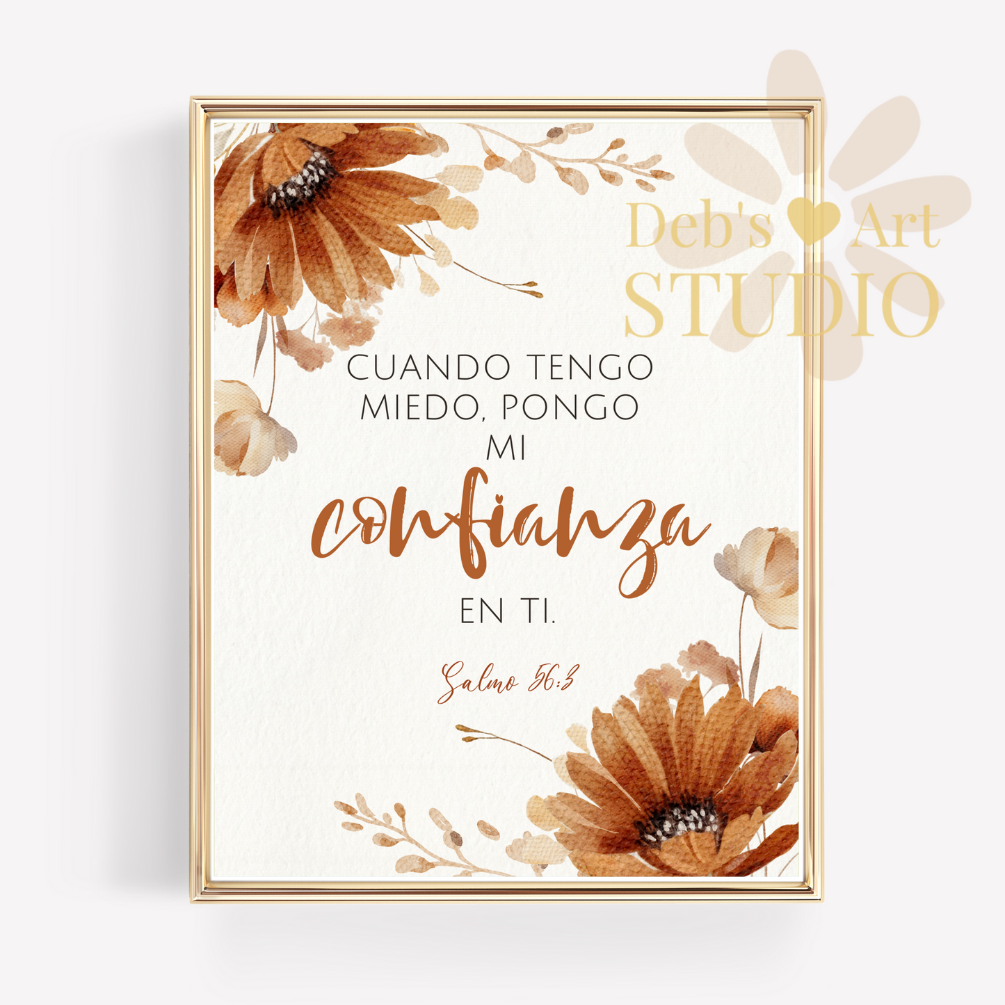 2024 JW Year Text - Spanish Wall Art | Salmo 56:3 | Autumn Flowers