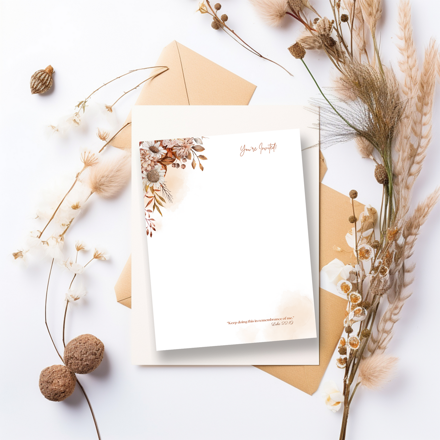 Memorial Invitation 2024 | Luke 22 19 | Autumn Boho, JW Letter Writing