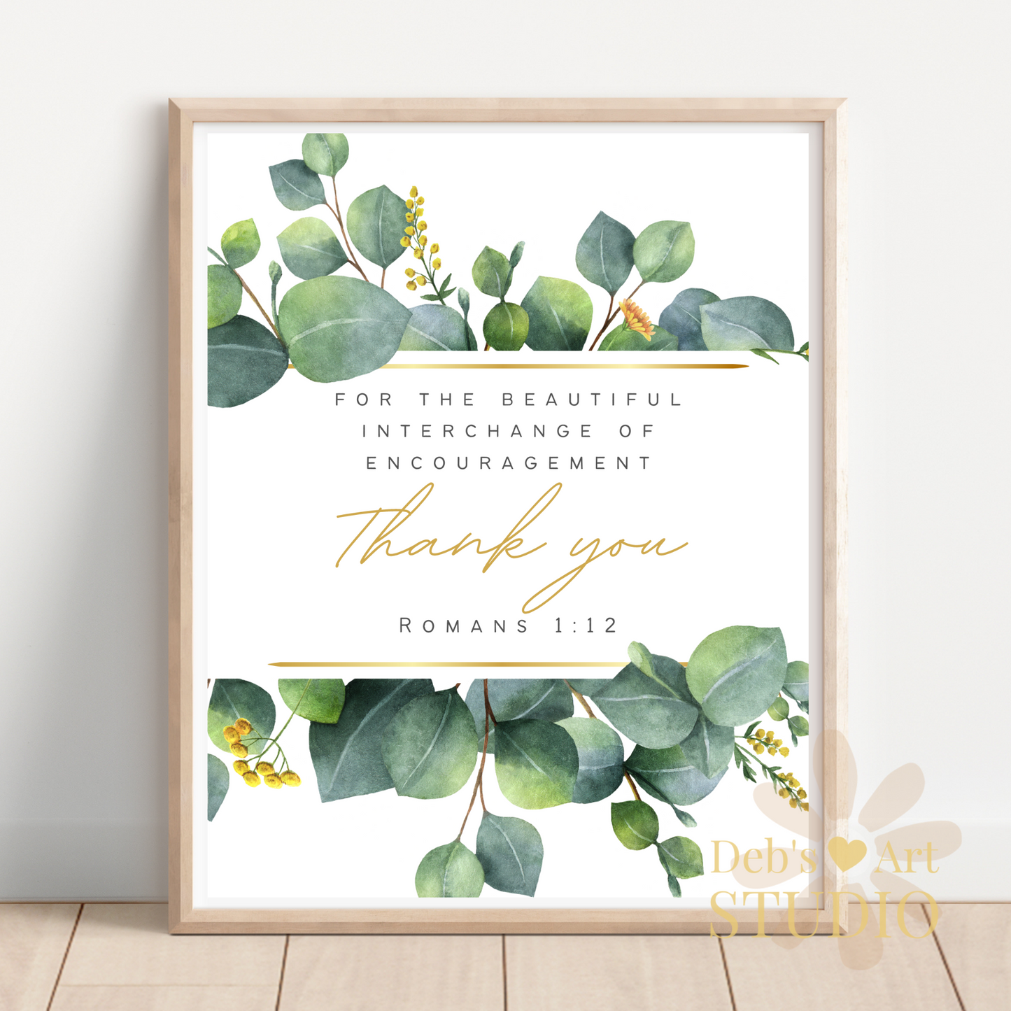 Thank you, Encouragement | Romans 1:12 | Eucalyptus | Printable Card