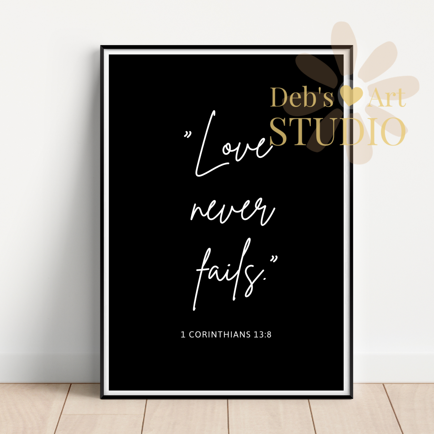 Love Never Fails, Bible Verse Wall Art | 1 Corinthians 13:8 | JW Gift