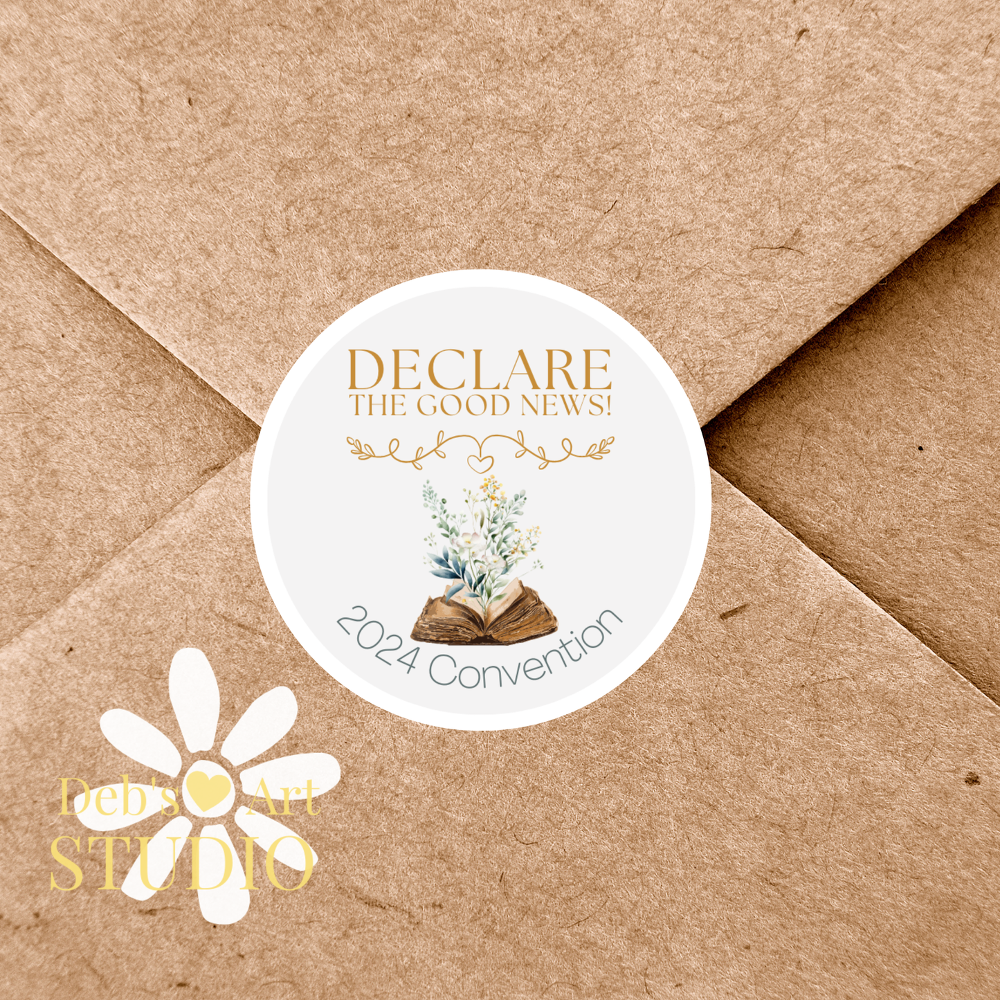 2024 Good News Convention | JW Envelope Stickers | Green Wildflowers