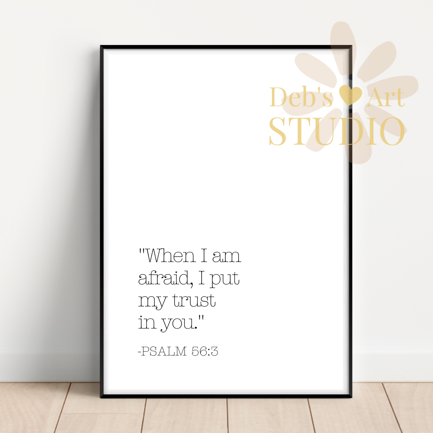 2024 JW Year Text, Bible Verse Wall Art | Psalm 56:3, Typography Print