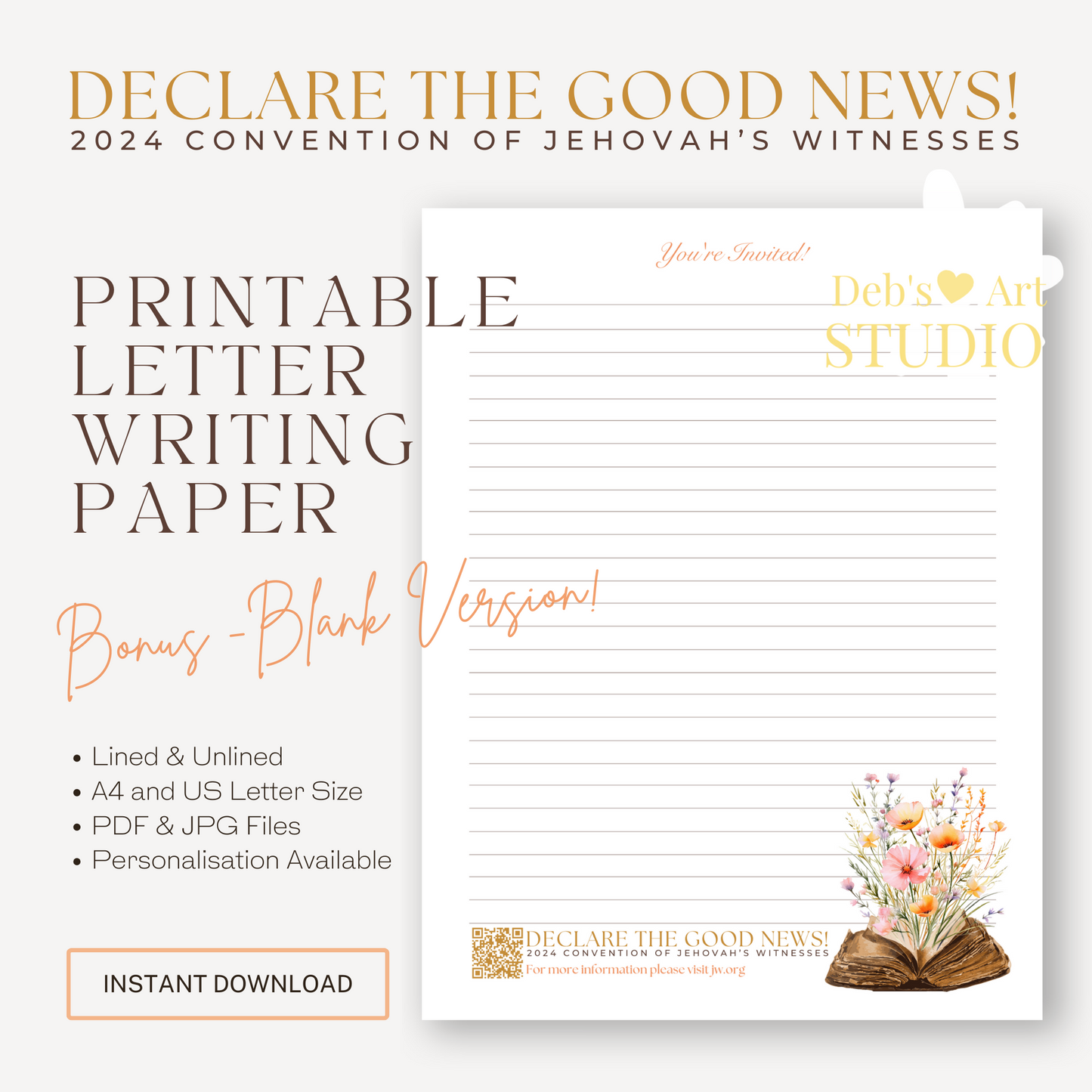 Good News 2024 Convention | JW Letter Writing | Bible & Peach Flowers