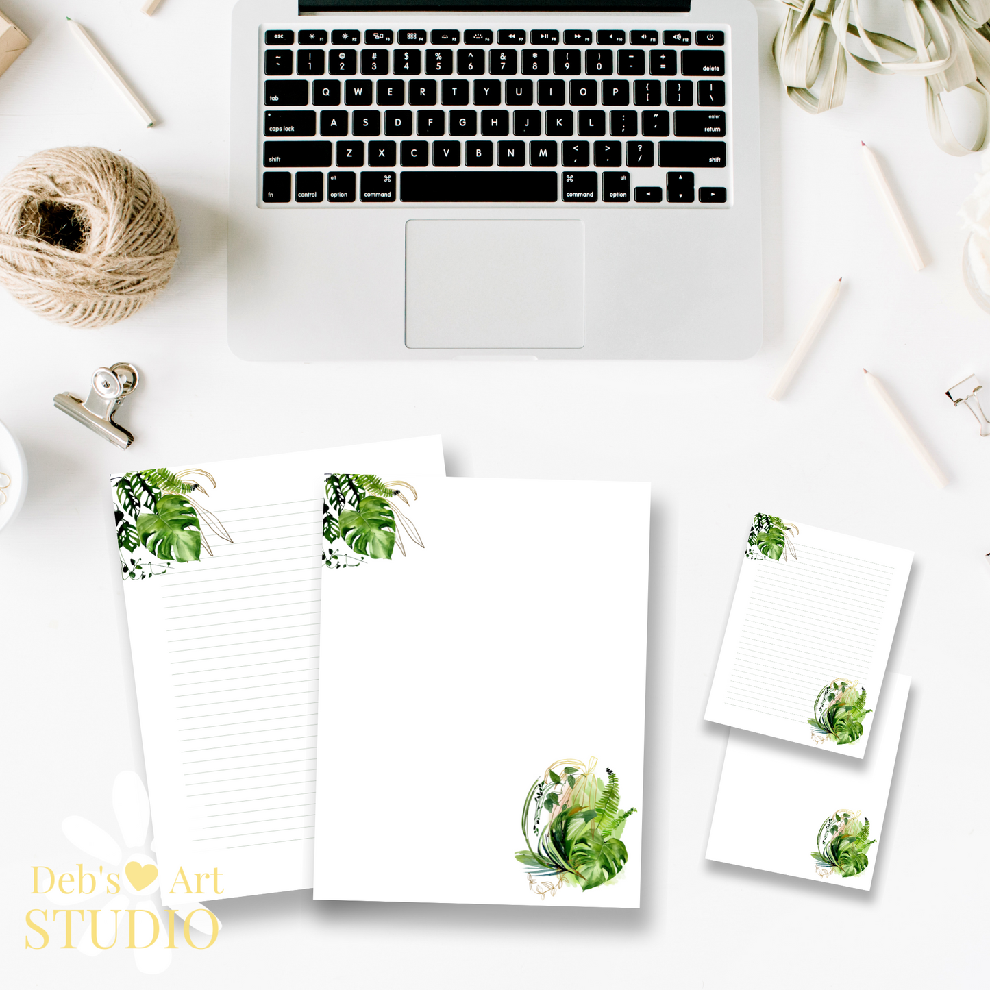 Letter Writing Paper | JW Printable | Letterheads | Monstera Leaves