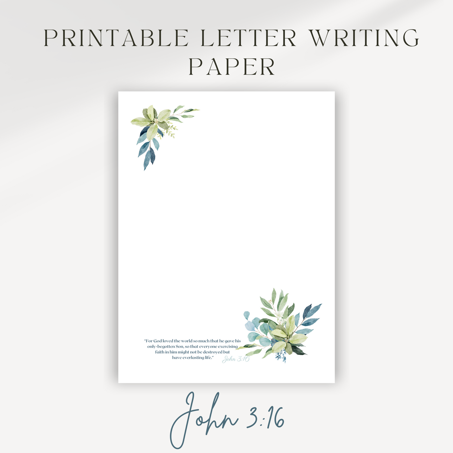 John 3:16 | God loved the world, JW Letter Writing | Eucalyptus Leaves