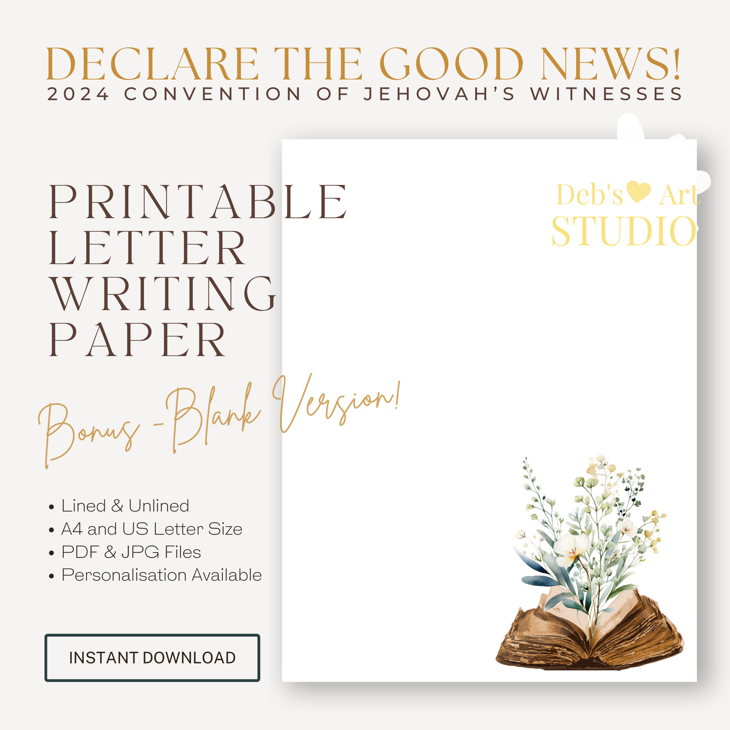 Good News 2024 Convention | JW Letter Writing | Bible & Green Flora