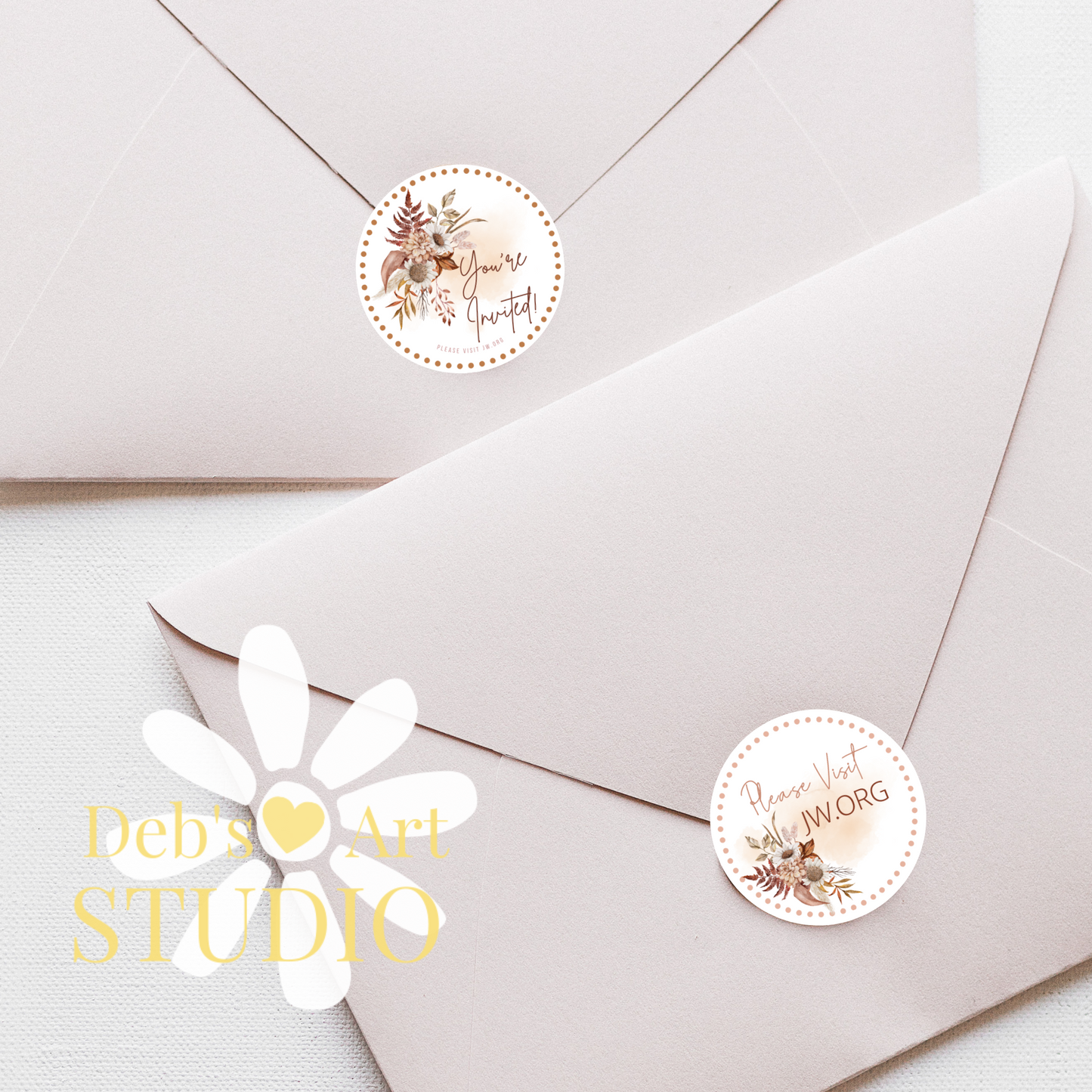 Visit jw.org, JW Envelope Stickers, Memorial Invite, Autumn Boho