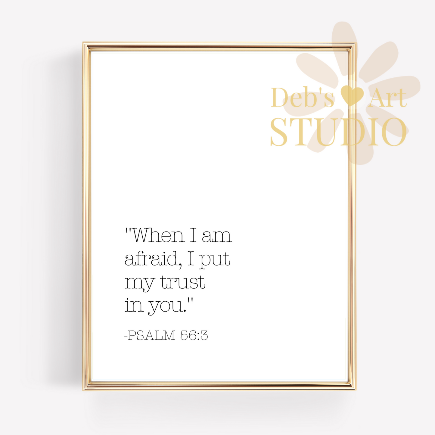 2024 JW Year Text, Bible Verse Wall Art | Psalm 56:3, Typography Print