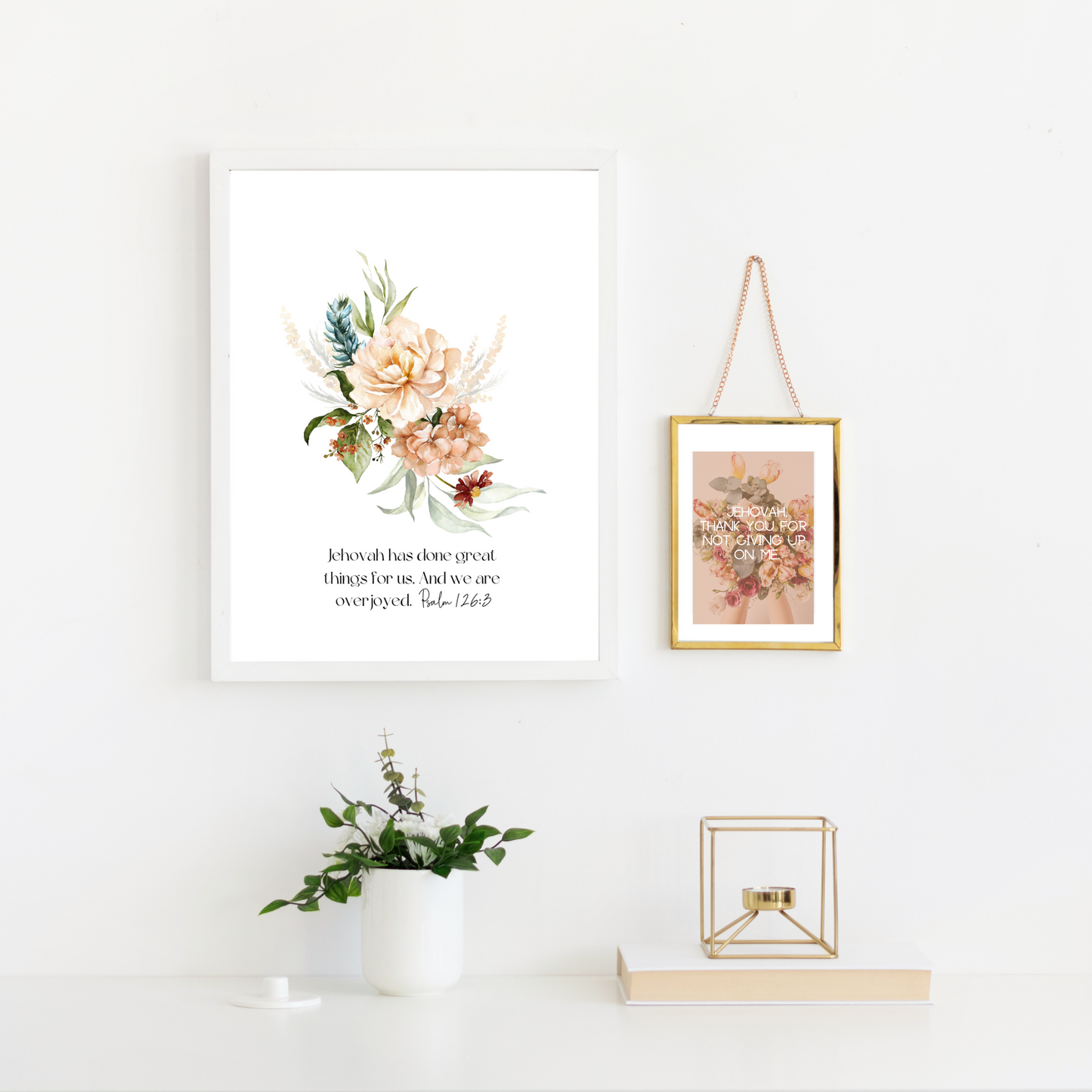 Custom Bible Verse Wall Art | Botanical Wall Art | Set of 3 Prints