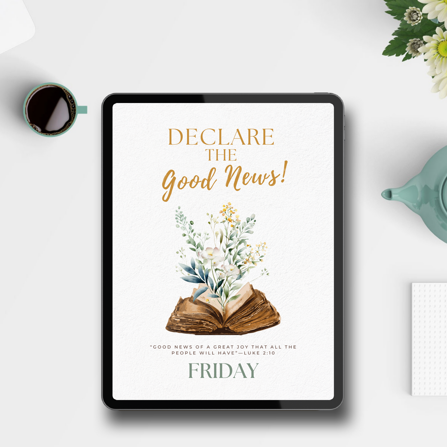 2024 JW Convention Notebook | Declare the Good News | Green Flowers