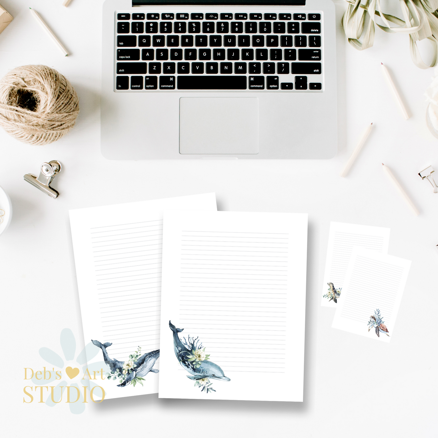 Letter Writing Paper | JW Printable | Letterheads | Ocean Fauna