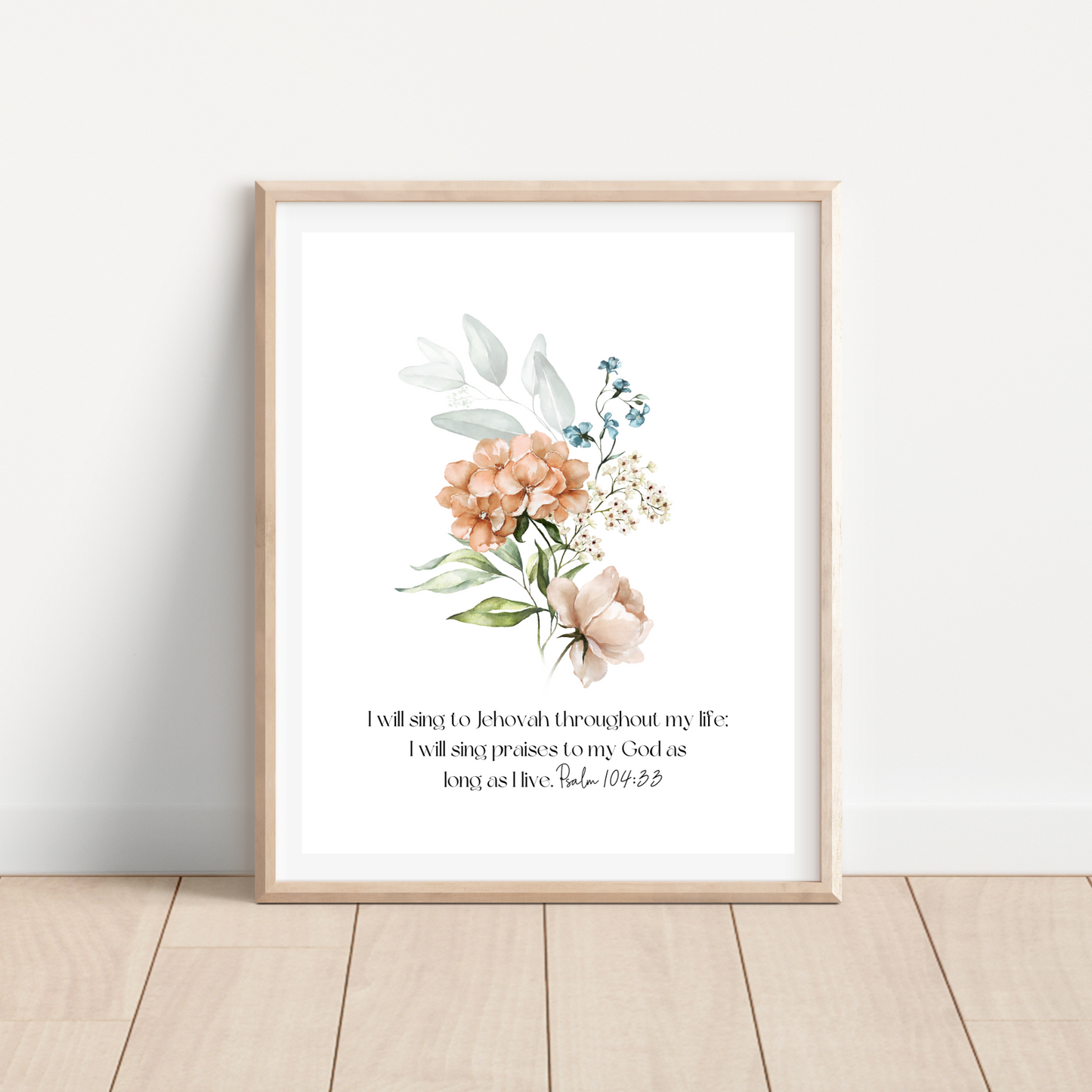 Custom Bible Verse Wall Art | Botanical Wall Art | Set of 3 Prints