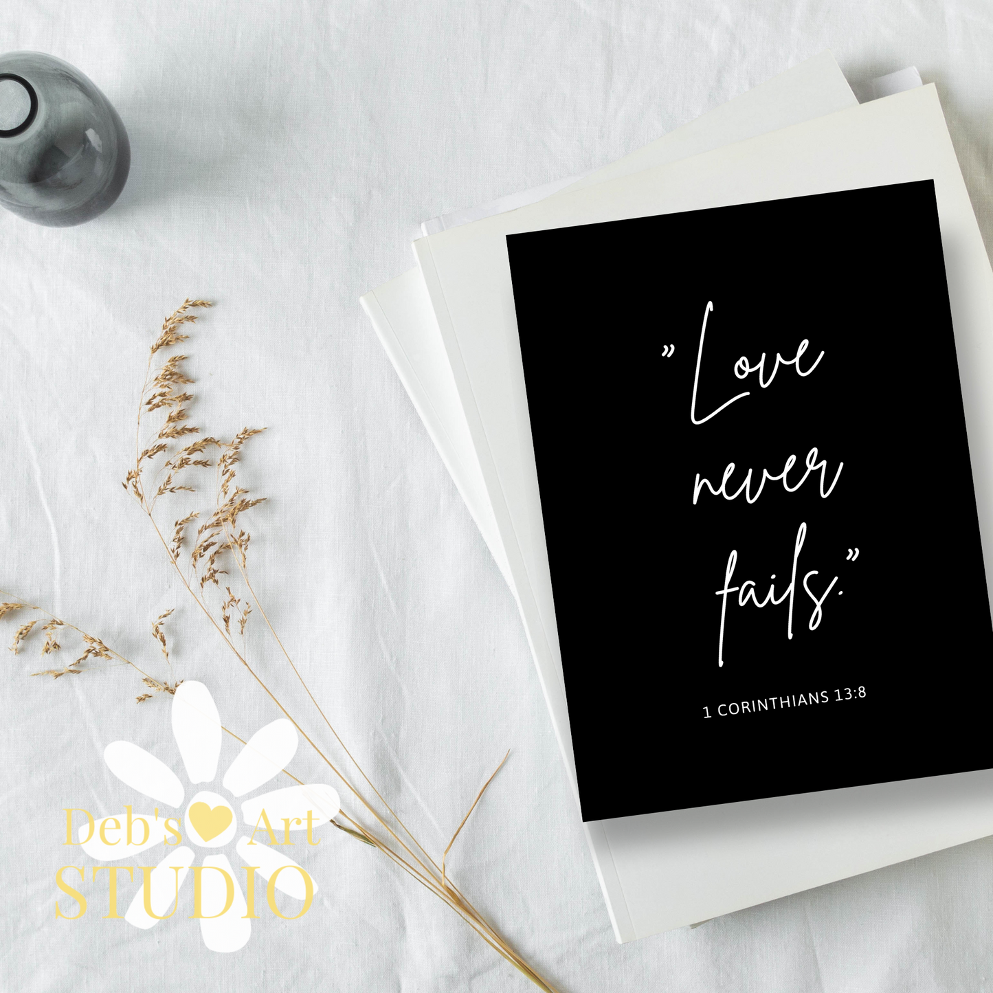 Love Never Fails, Bible Verse Wall Art | 1 Corinthians 13:8 | JW Gift