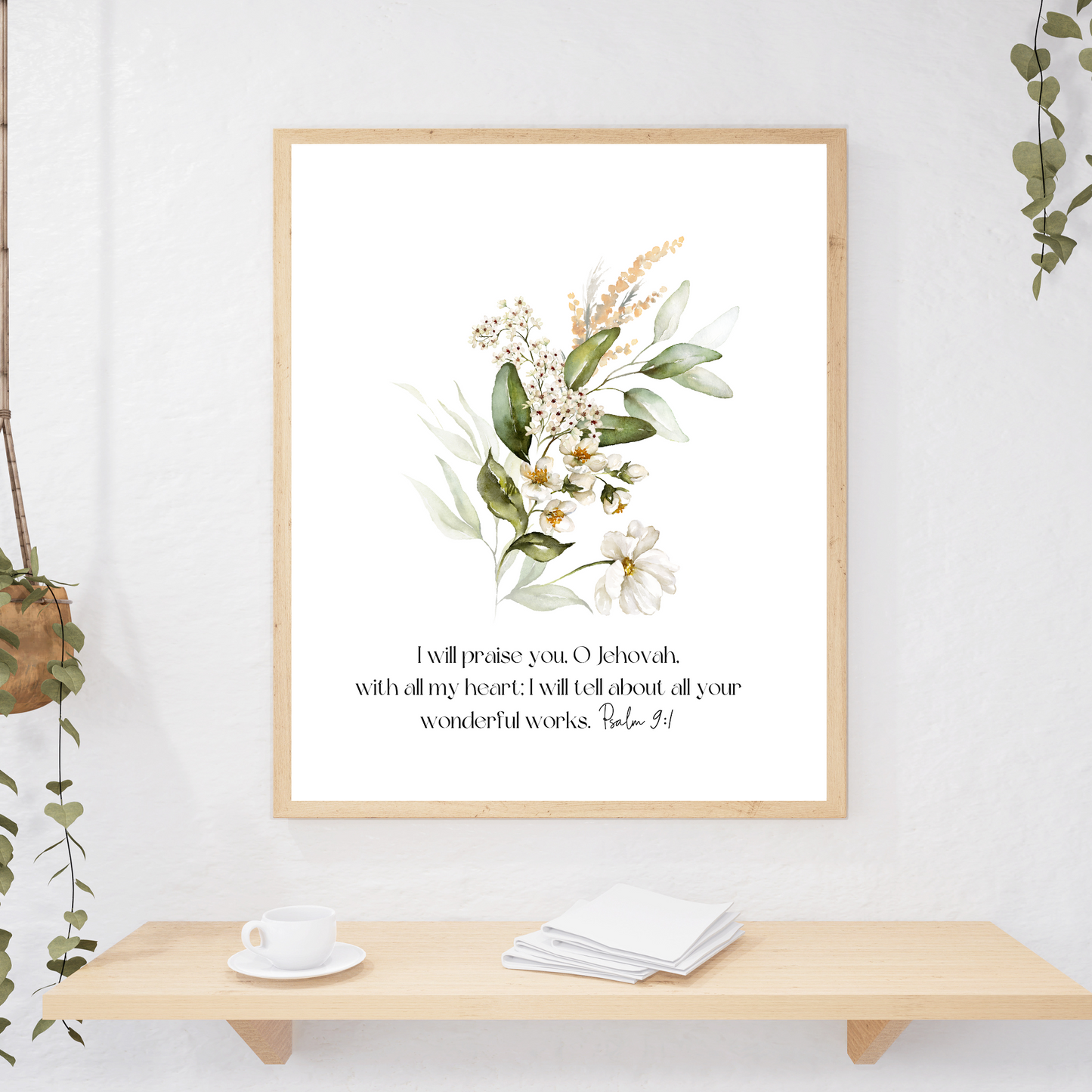 Custom Bible Verse Wall Art | Botanical Wall Art | Set of 3 Prints