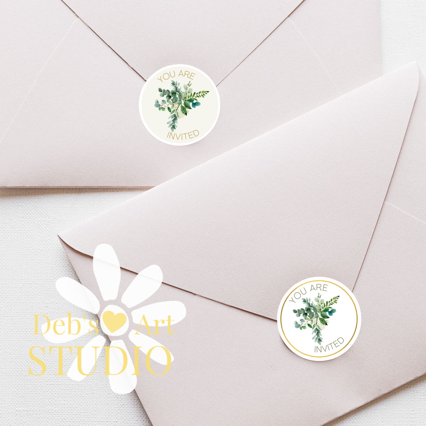 You're Invited | Envelope Stickers | Green Leaves | JW Letter Writing