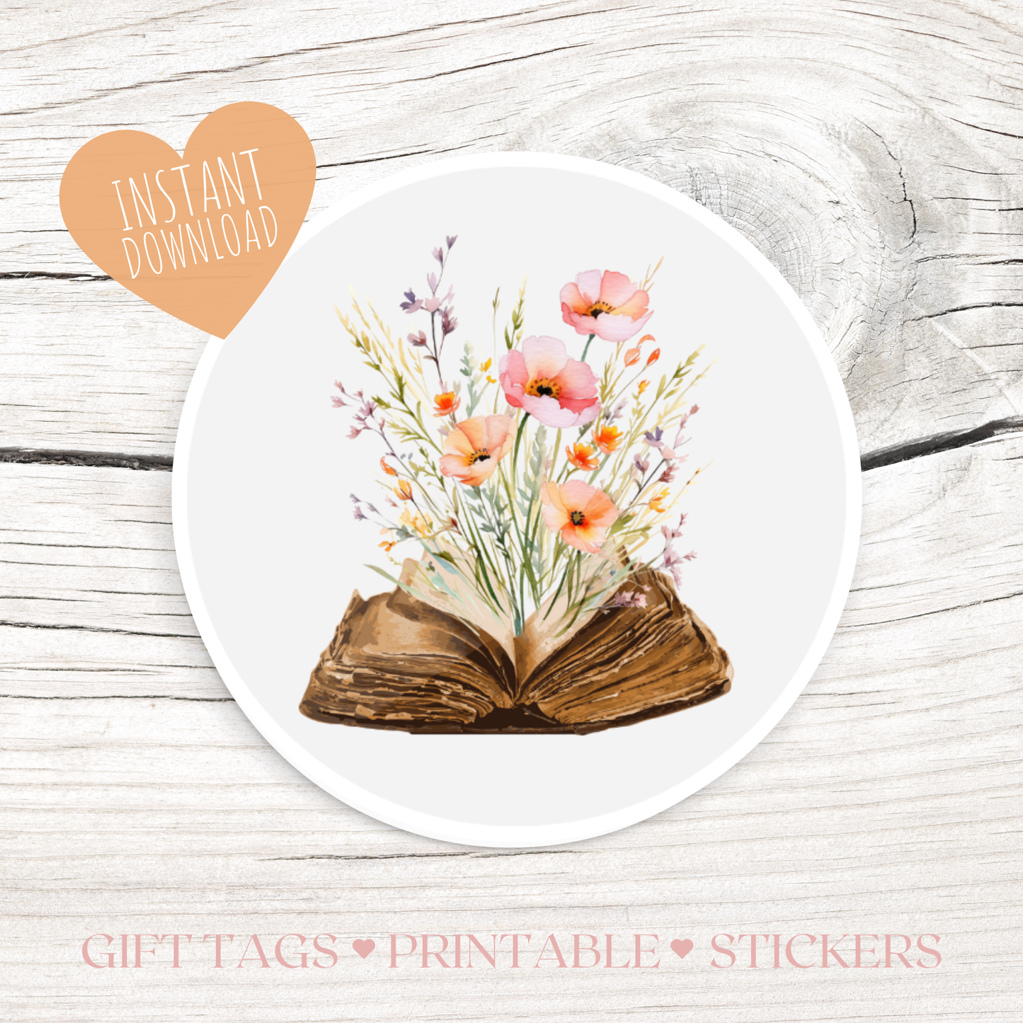 2024 Good News Convention | JW Gift Tag, Stickers | Peach Wildflowers