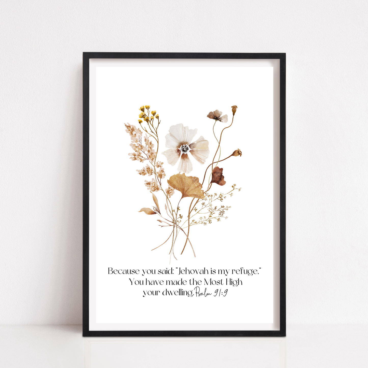 Psalm 91 Bible Verse Wall Art | Botanical Wall Art | Set of 3 Prints