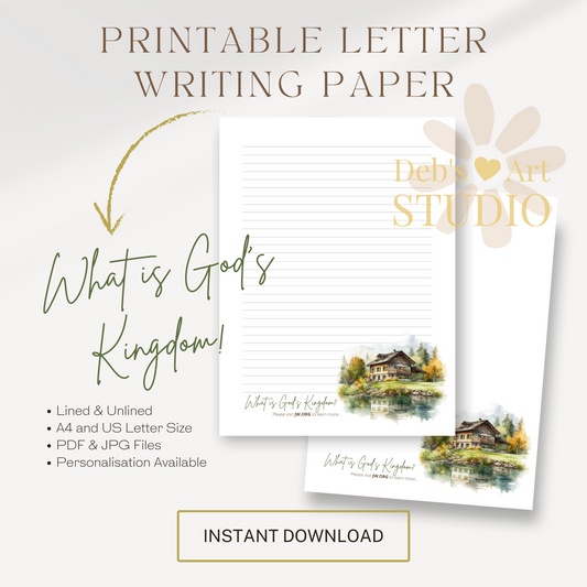 God's Kingdom Letter Writing Paper | JW Letterhead | Mountain landscapes