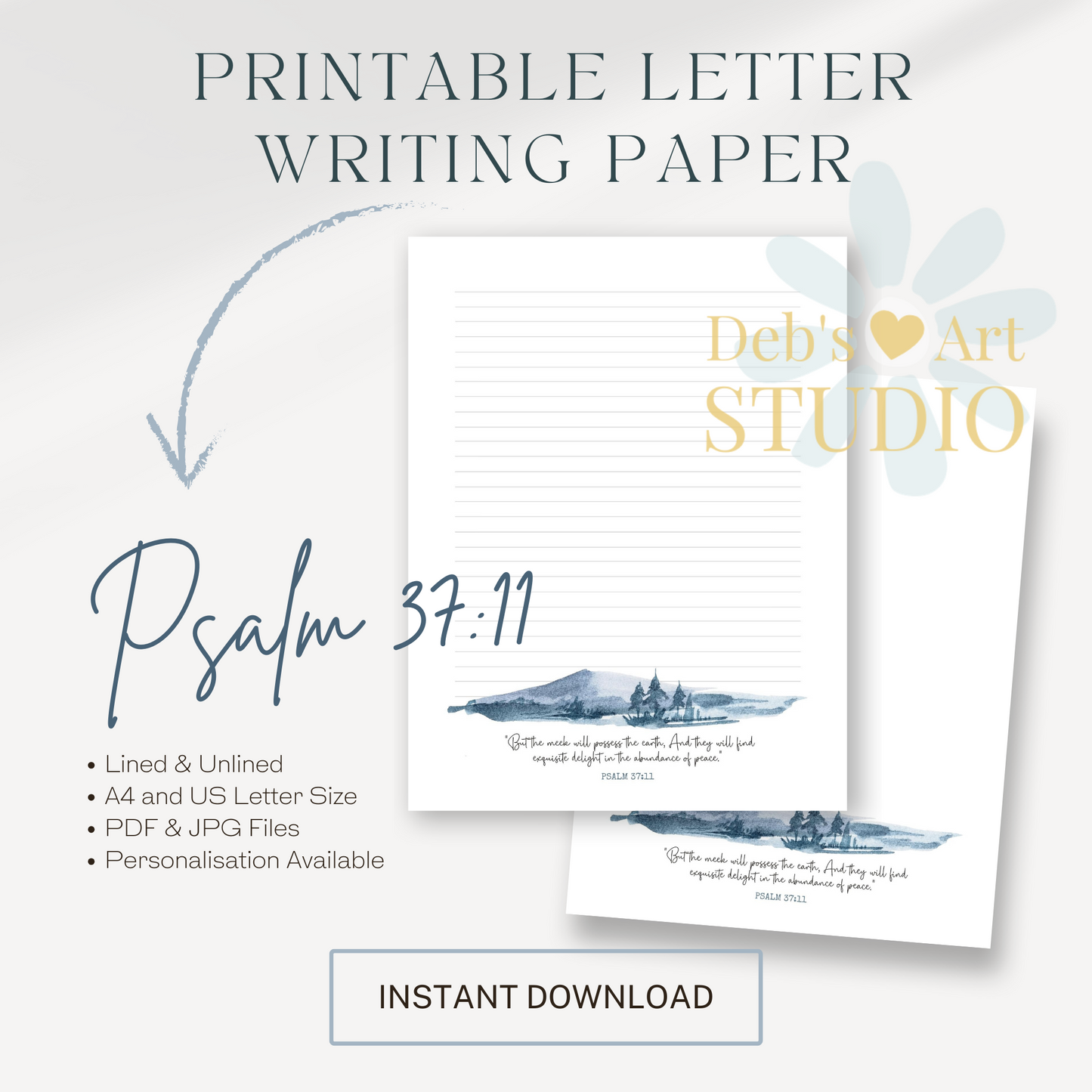 Psalm 37:11, JW Letter Writing Paper | JW Printable | Dutch Blue Mountains