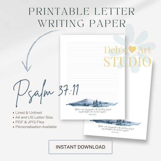 Psalm 37:11, JW Letter Writing Paper | JW Printable | Dutch Blue Mountains