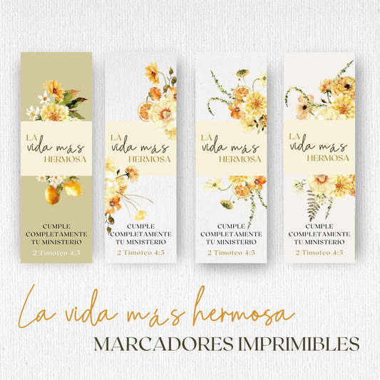 Best Life Ever | JW Gifts | Spanish JW Bookmark | Lemon Boho Flowers