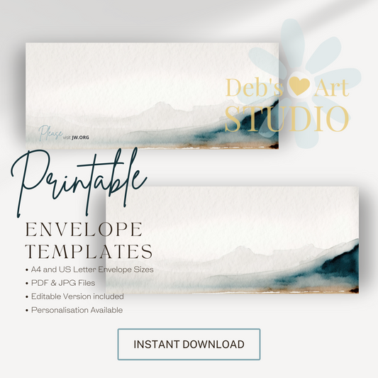 Printable Envelope | JW Printable | Letterheads | Watercolour Beach