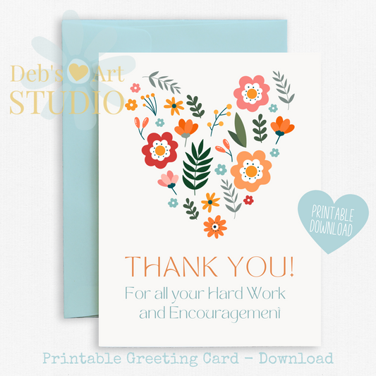 Thank you, Card | 1 Thessalonians 5:11 | Bright Flowers | Printable