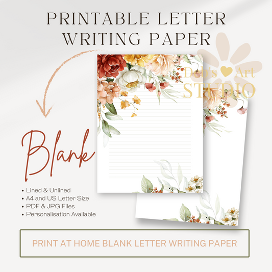 Letter Writing Paper | JW Printable | Letterheads | Bright Botanicals