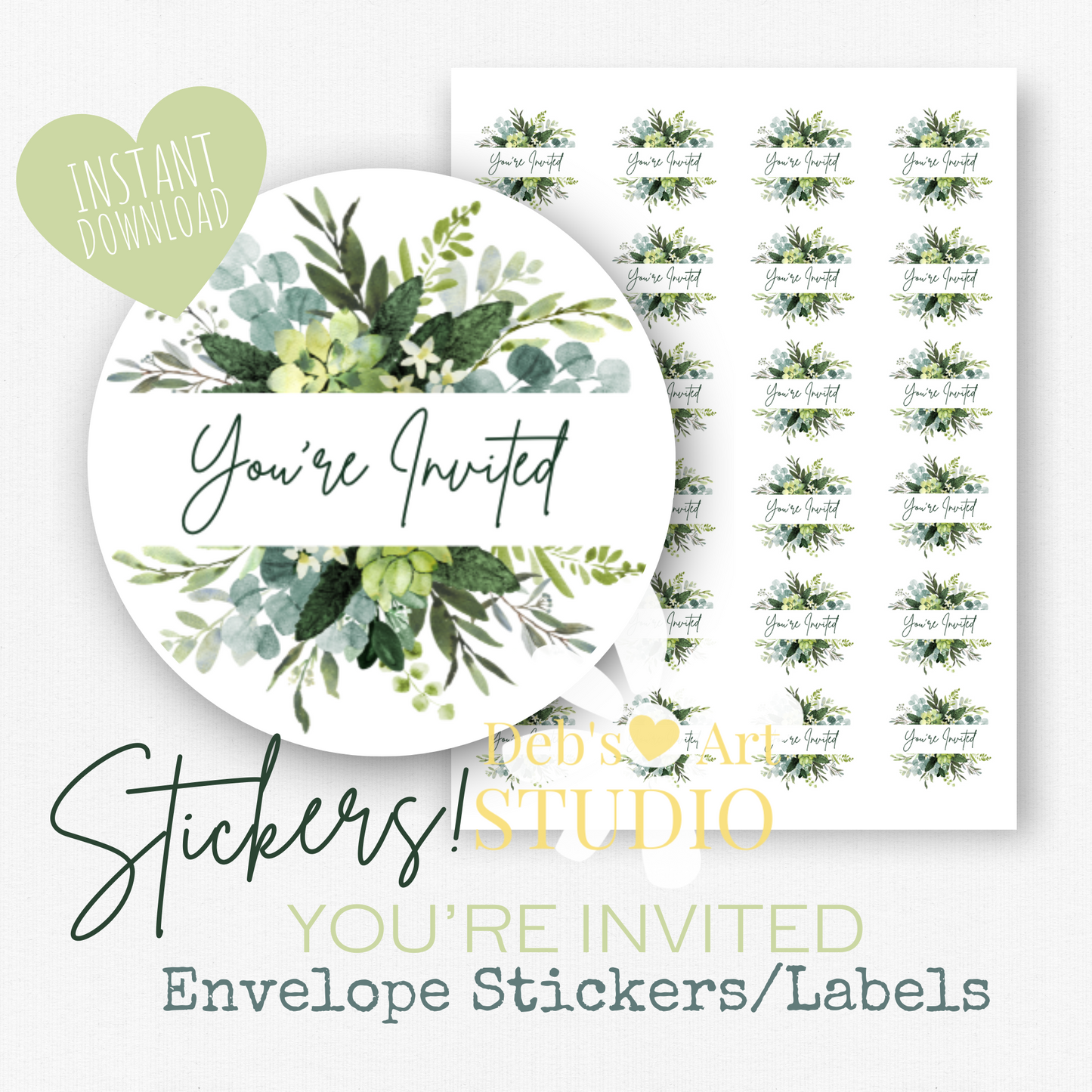 Visit jw.org, JW Envelope Stickers, Memorial Invite, Green Leaves