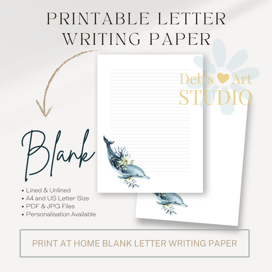 Letter Writing Paper | JW Printable | Letterheads | Ocean Fauna