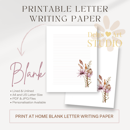 Letter Writing Paper | JW Printable | Letterheads | Botanicals