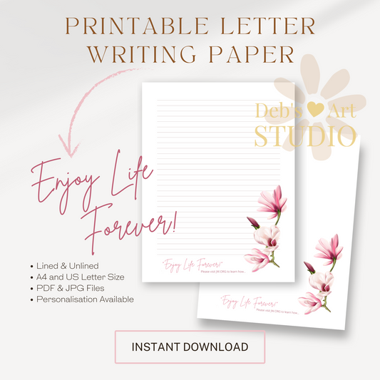 Enjoy Life Forever, JW Letter Writing Paper | Pink Magnolias