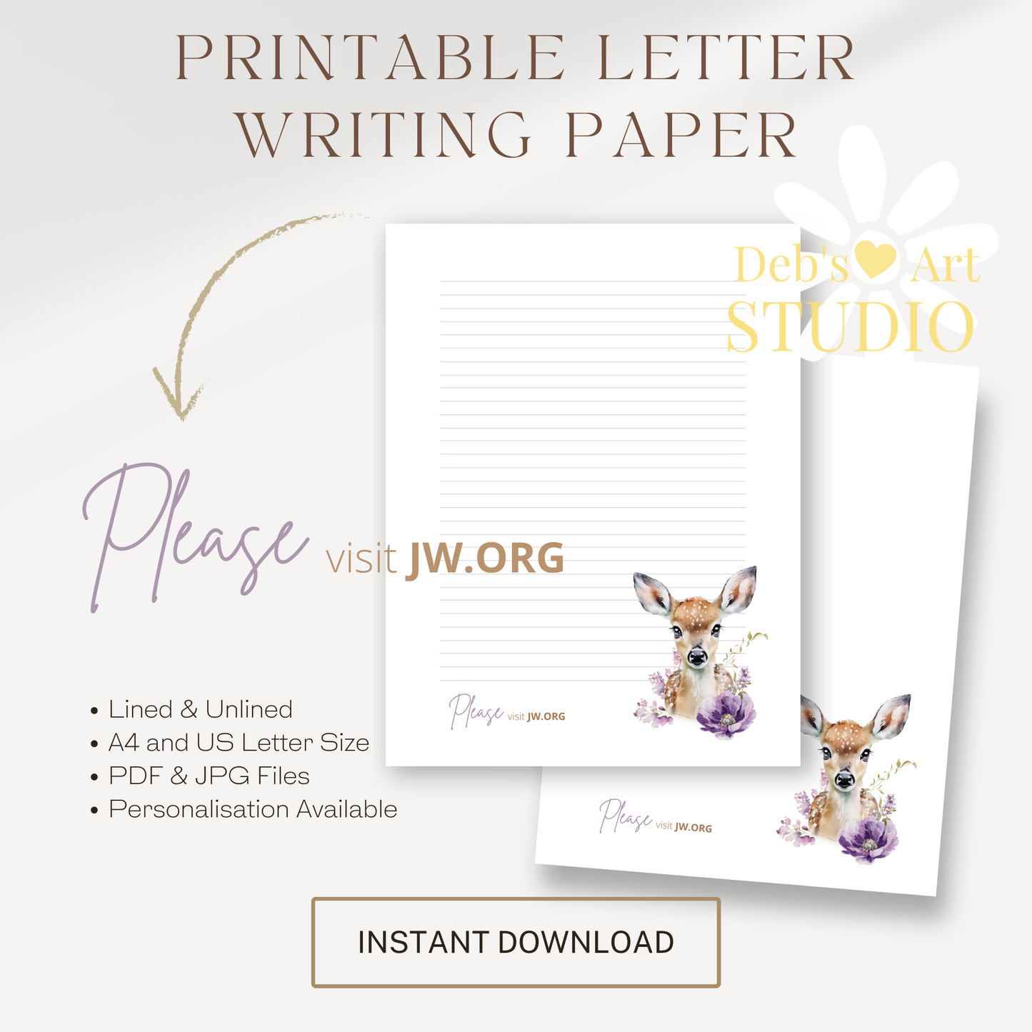 Visit jw.org, JW Letter Writing Paper | JW Printable | Furry Friends