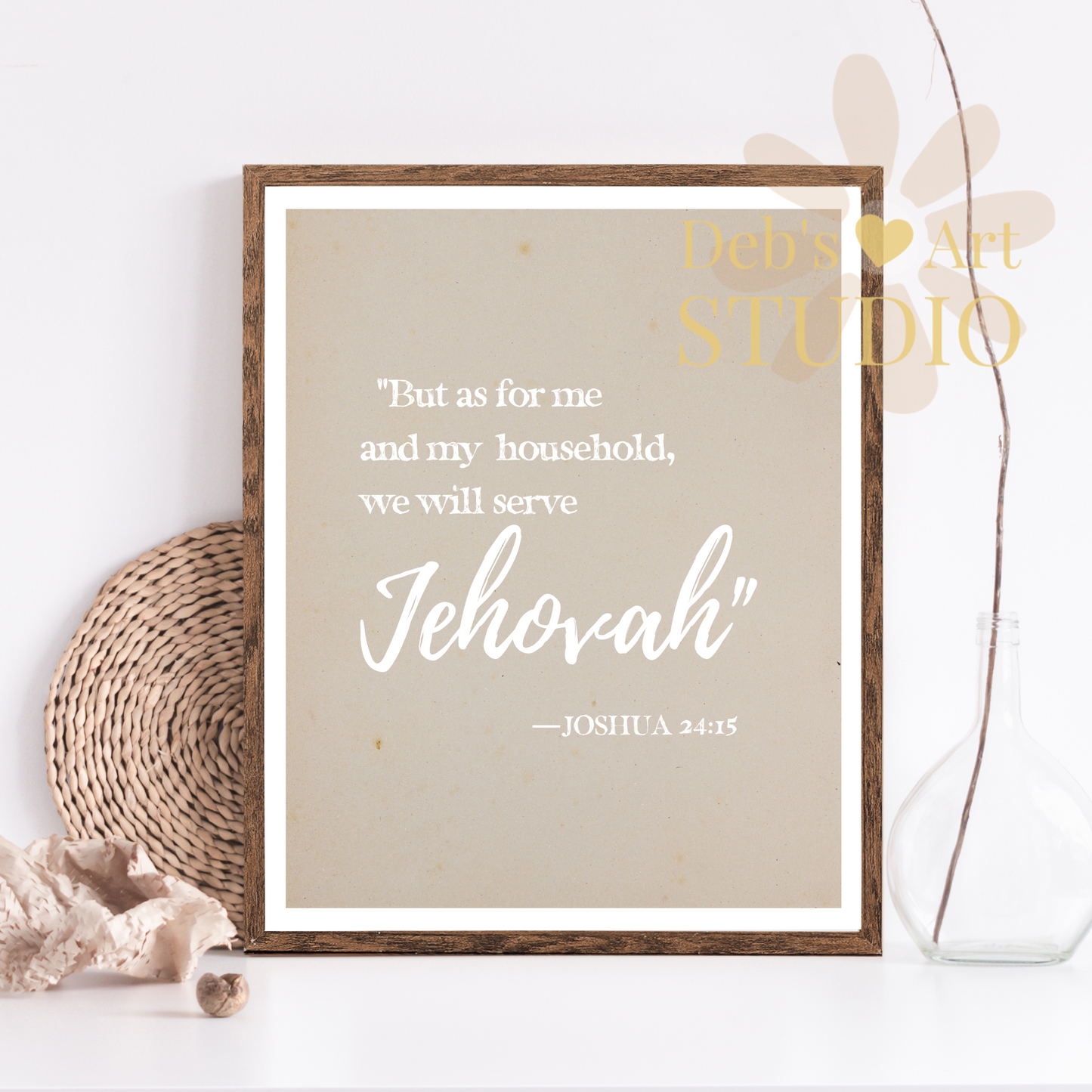 Bible Verse Wall Art | Joshua 24:15 | As for me and my household...