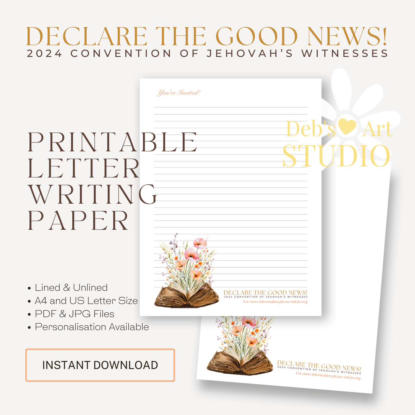 Good News 2024 Convention | JW Letter Writing | Bible & Peach Flowers