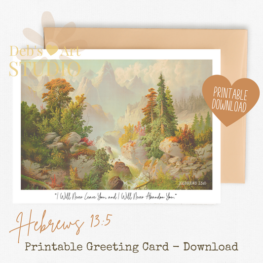 JW Greeting Card, Hebrews 13:5 | JW Gift | Vintage Landscape Postcard