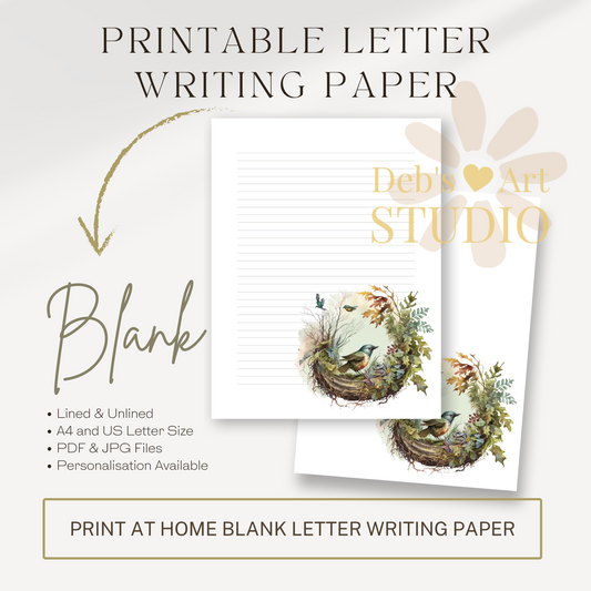 Letter Writing Paper | JW Printable | Letterheads | Forest Birds