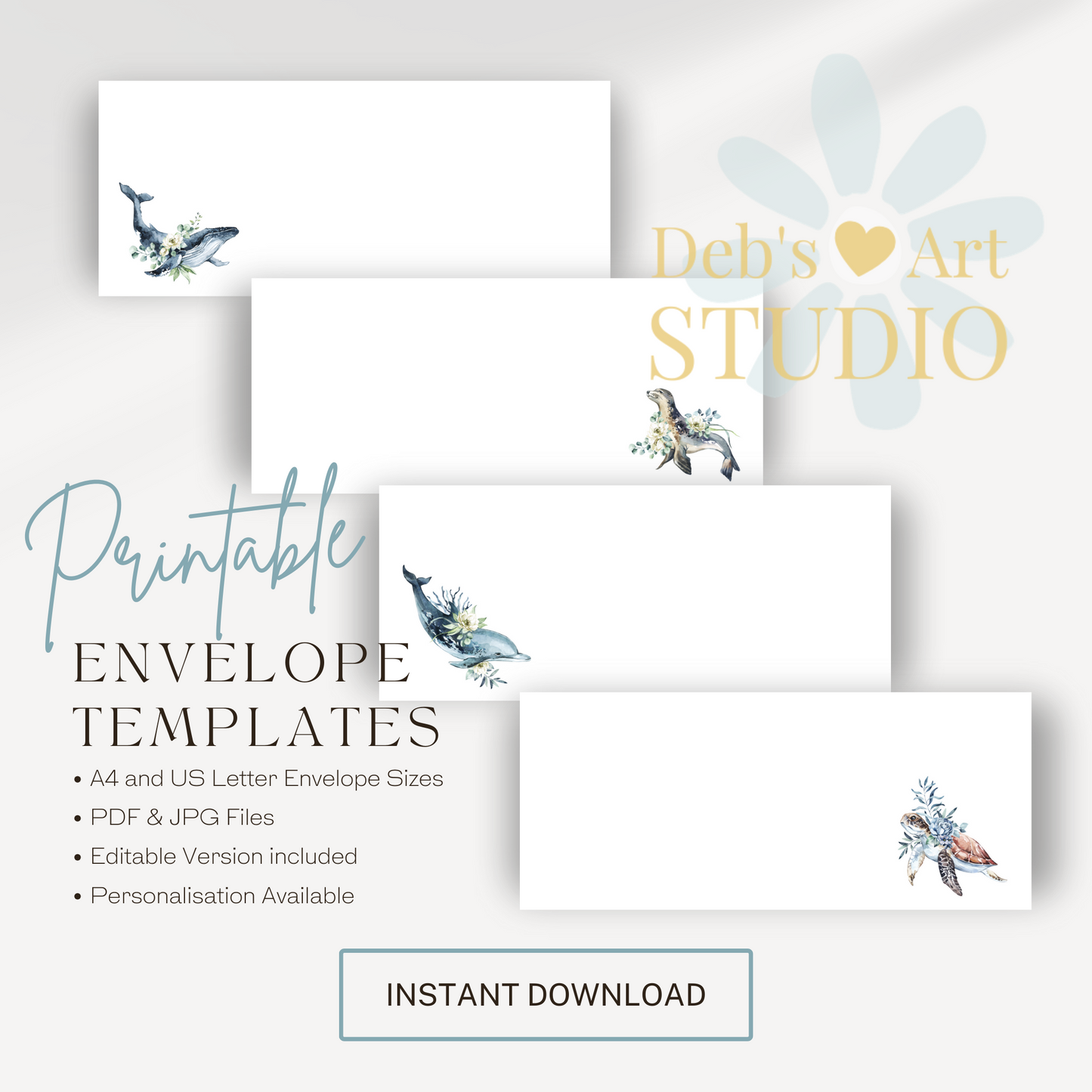 Printable Envelope | JW Printable | Letterheads | Ocean Fauna