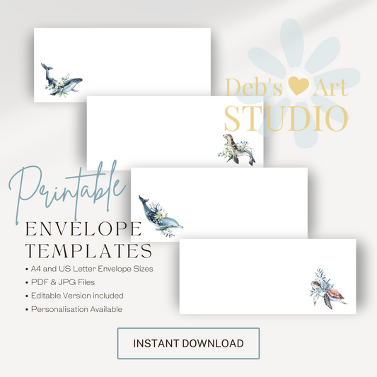 Printable Envelope | JW Printable | Letterheads | Ocean Fauna