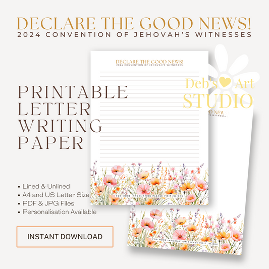 Good News 2024 Convention | JW Letter Writing | Peach Wildflowers