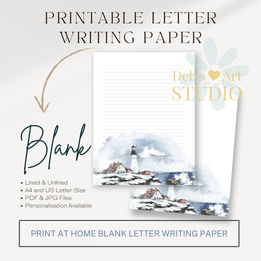 Letter Writing Paper | JW Printable | Letterheads | Lighthouse Oceans