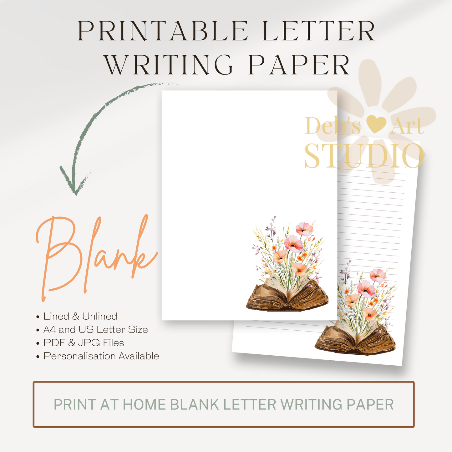 Letter Writing Paper | JW Printable | Bible & Peach Flowers