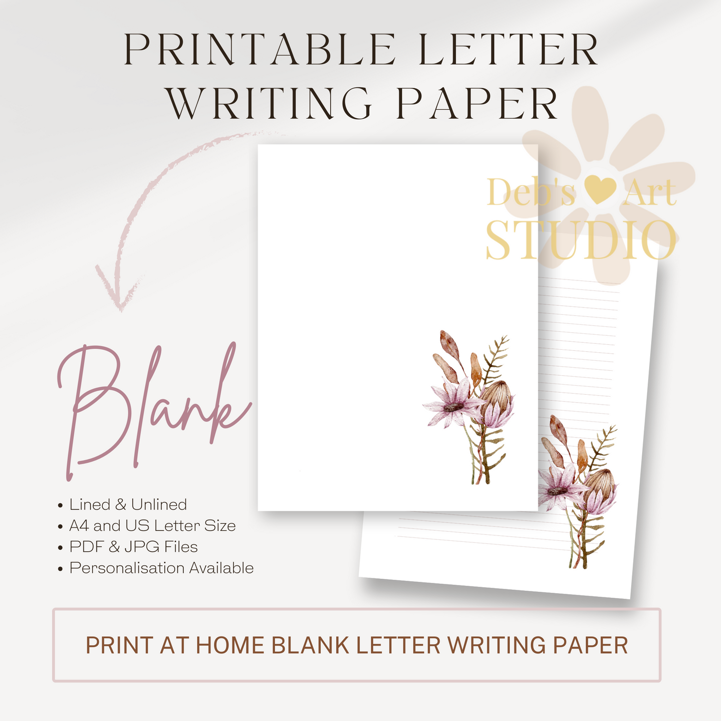 Letter Writing Paper | JW Printable | Letterheads | Botanicals