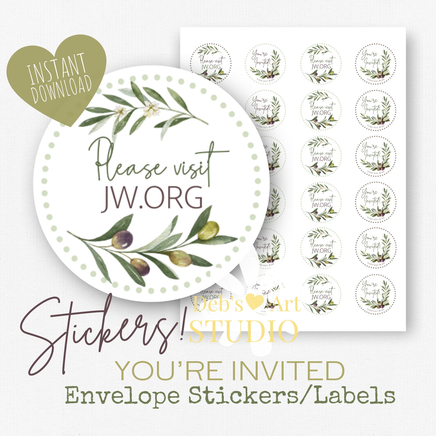 Memorial Invitation | Envelope Stickers | Memorial Campaign | Olives