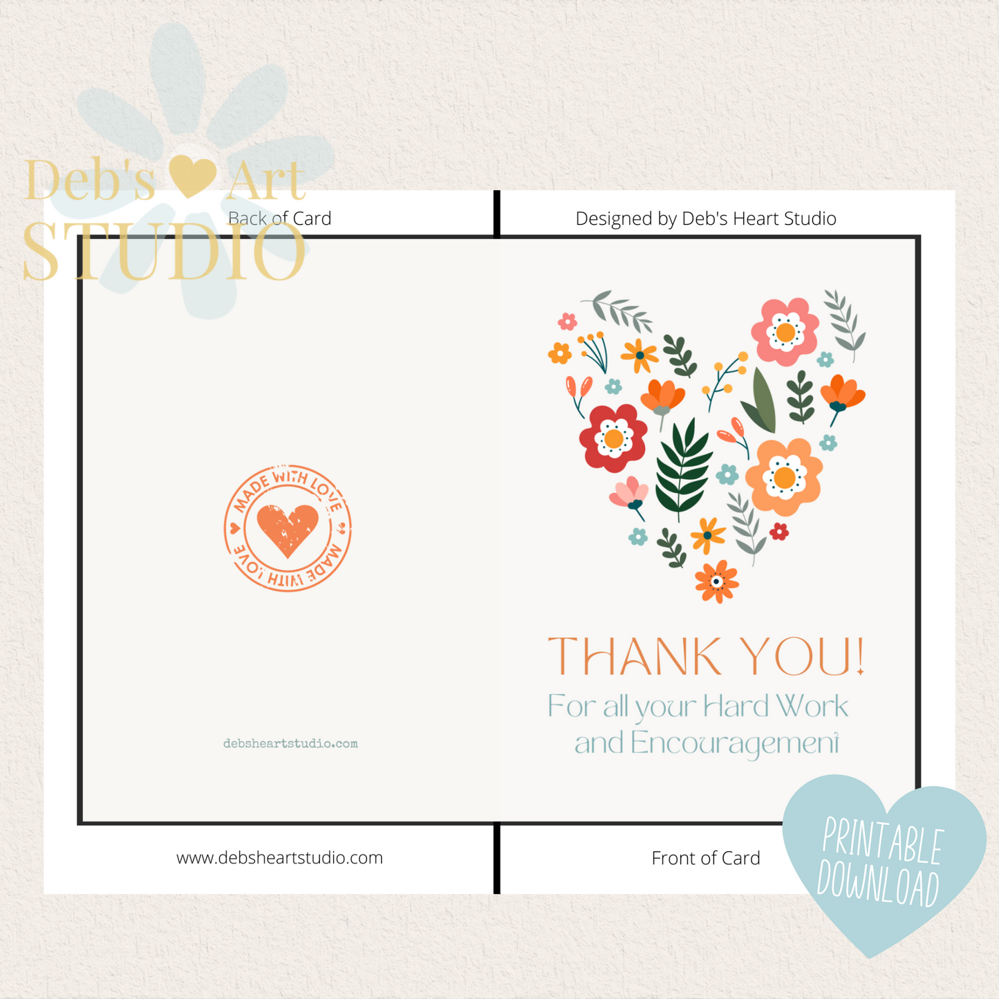 Thank you, Card | 1 Thessalonians 5:11 | Bright Flowers | Printable