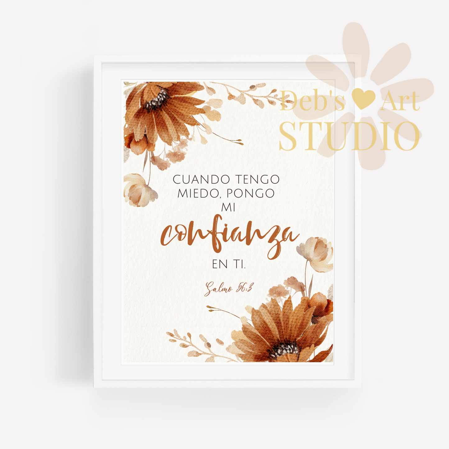 2024 JW Year Text - Spanish Wall Art | Salmo 56:3 | Autumn Flowers