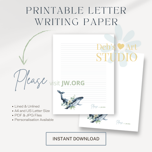 Visit jw.org, JW Letter Writing Paper | Printable Letterhead | Ocean Fauna